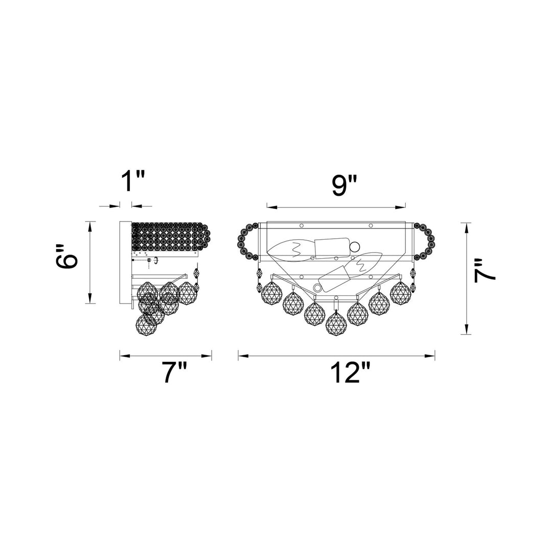 CWI Lighting Empire 2-Light Wall Sconce