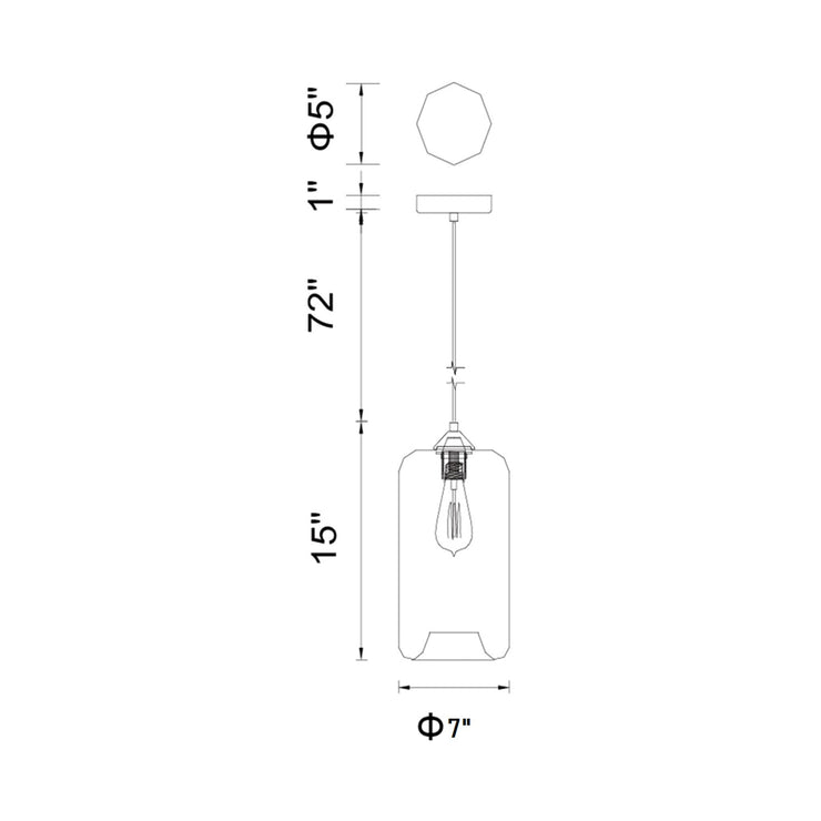 CWI Lighting Glass 1-Light Pendant