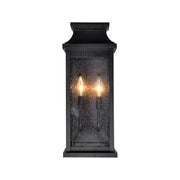 CWI Lighting Milford 2-Light Outdoor Black Wall Lantern