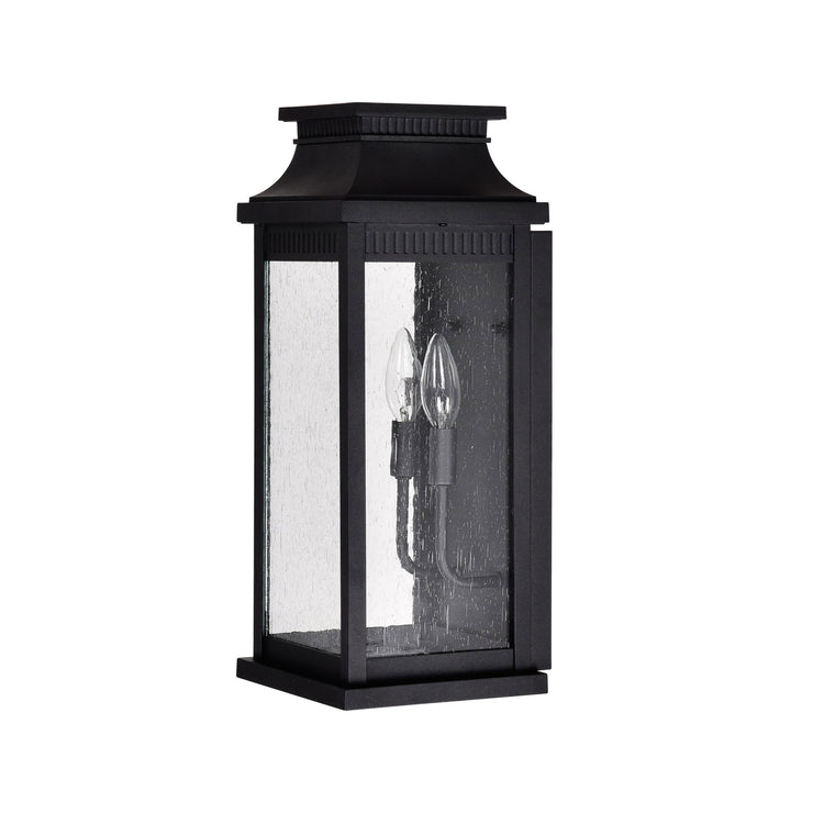 CWI Lighting Milford 2-Light Outdoor Black Wall Lantern