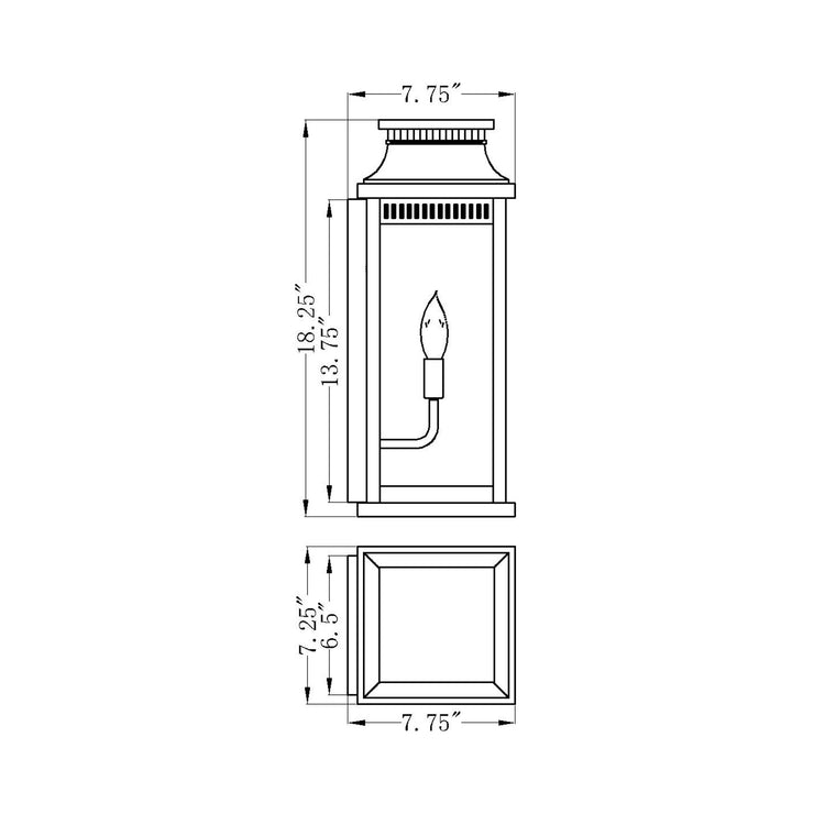 CWI Lighting Milford 2-Light Outdoor Black Wall Lantern
