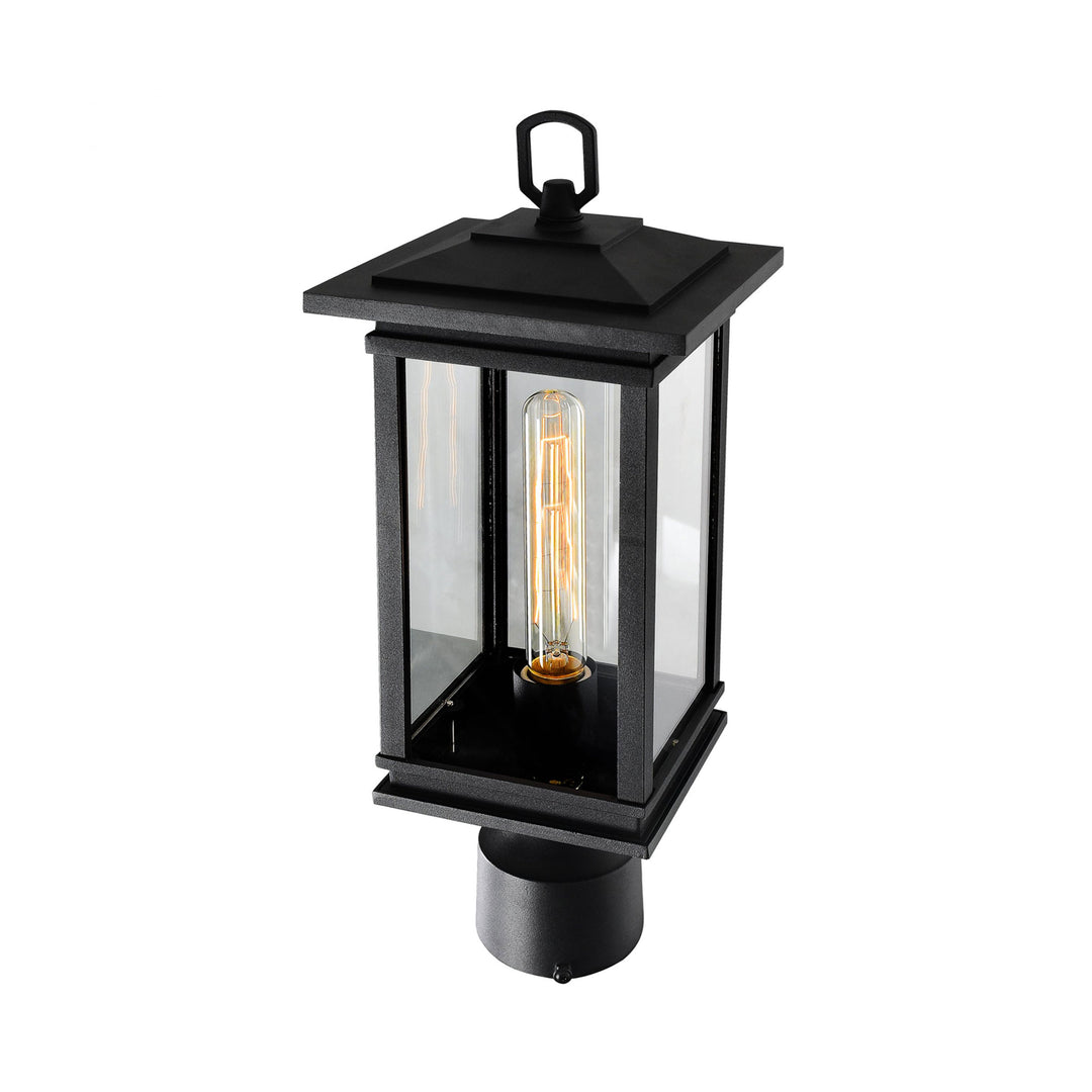 CWI Lighting Oakwood 1-Light Outdoor Black Lantern Head