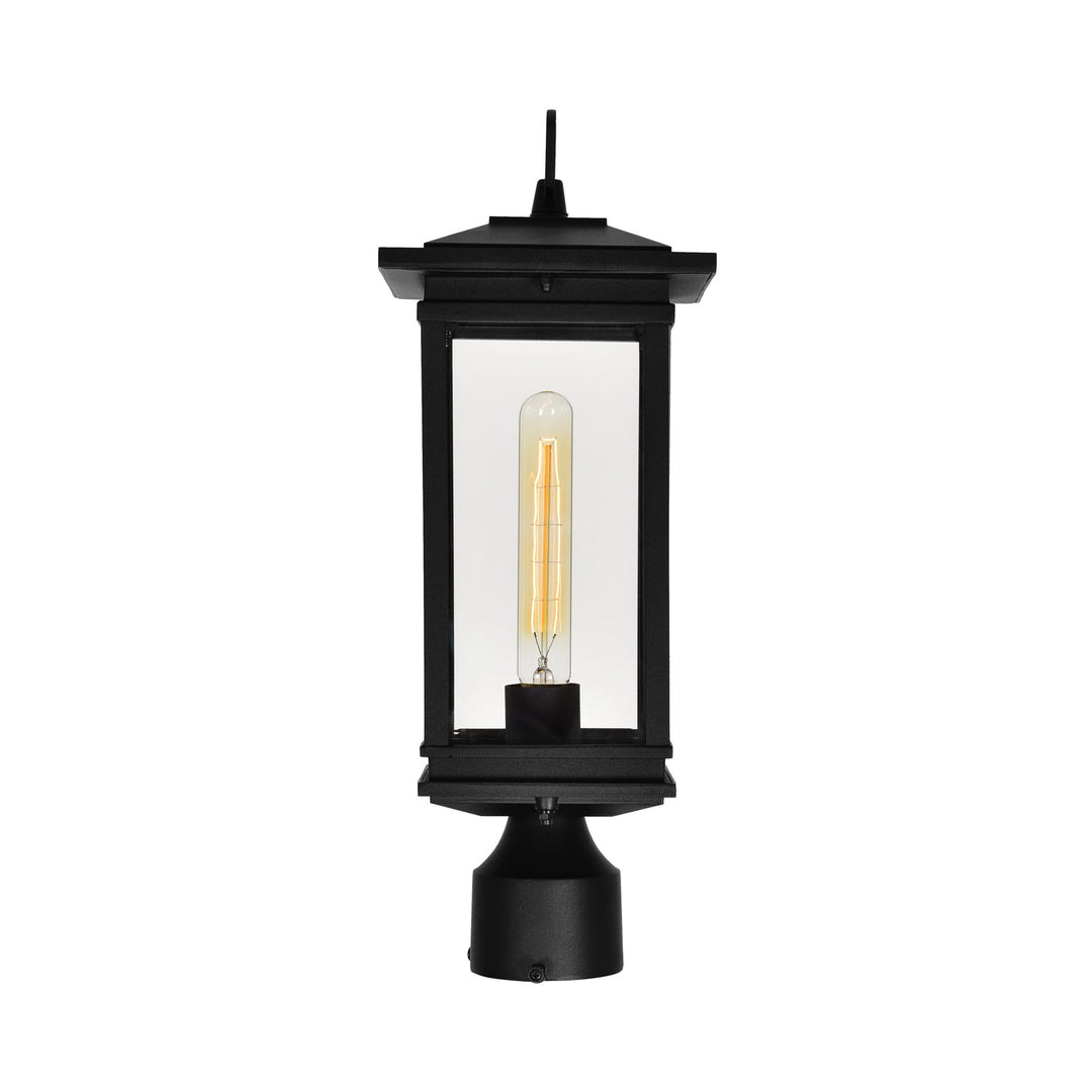 CWI Lighting Oakwood 1-Light Outdoor Black Lantern Head