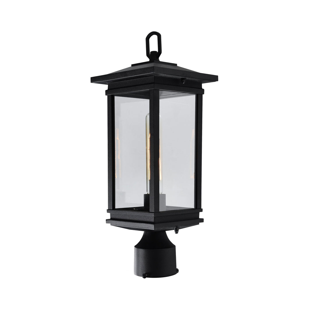 CWI Lighting Oakwood 1-Light Outdoor Black Lantern Head