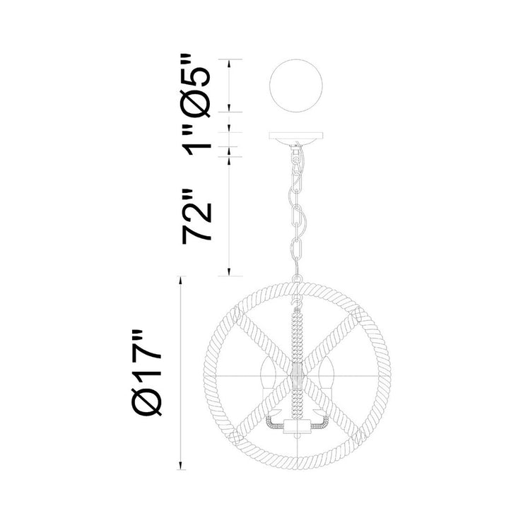 CWI Lighting Padma 4-Light Chandelier
