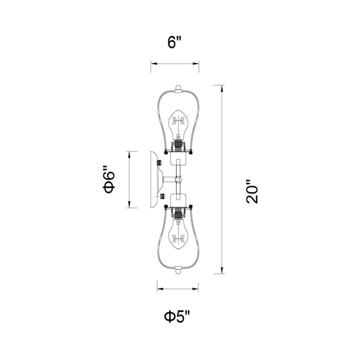 CWI Lighting Tomaso 2-Light Wall Sconce