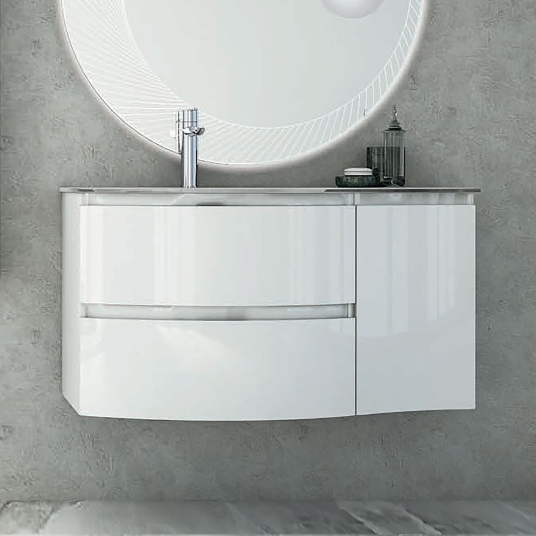 Bath Vanity Vague Single Sink White