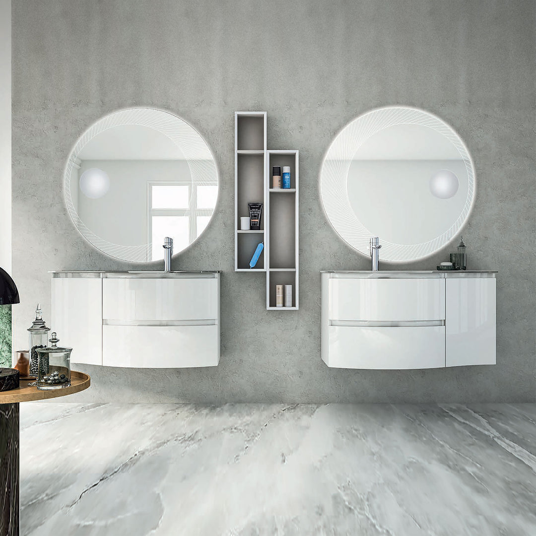 Bath Vanity Vague Single Sink White