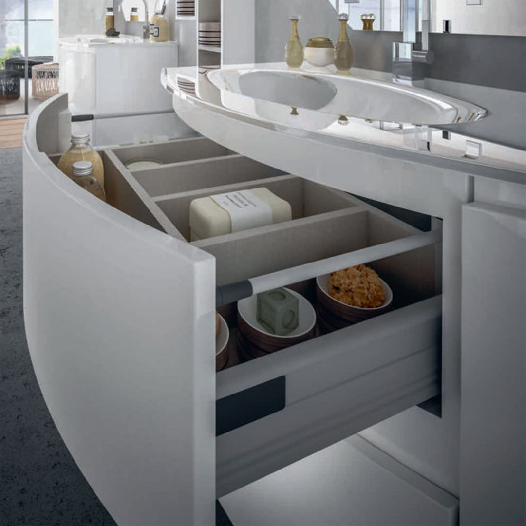 Bath Vanity Vague Single Sink White