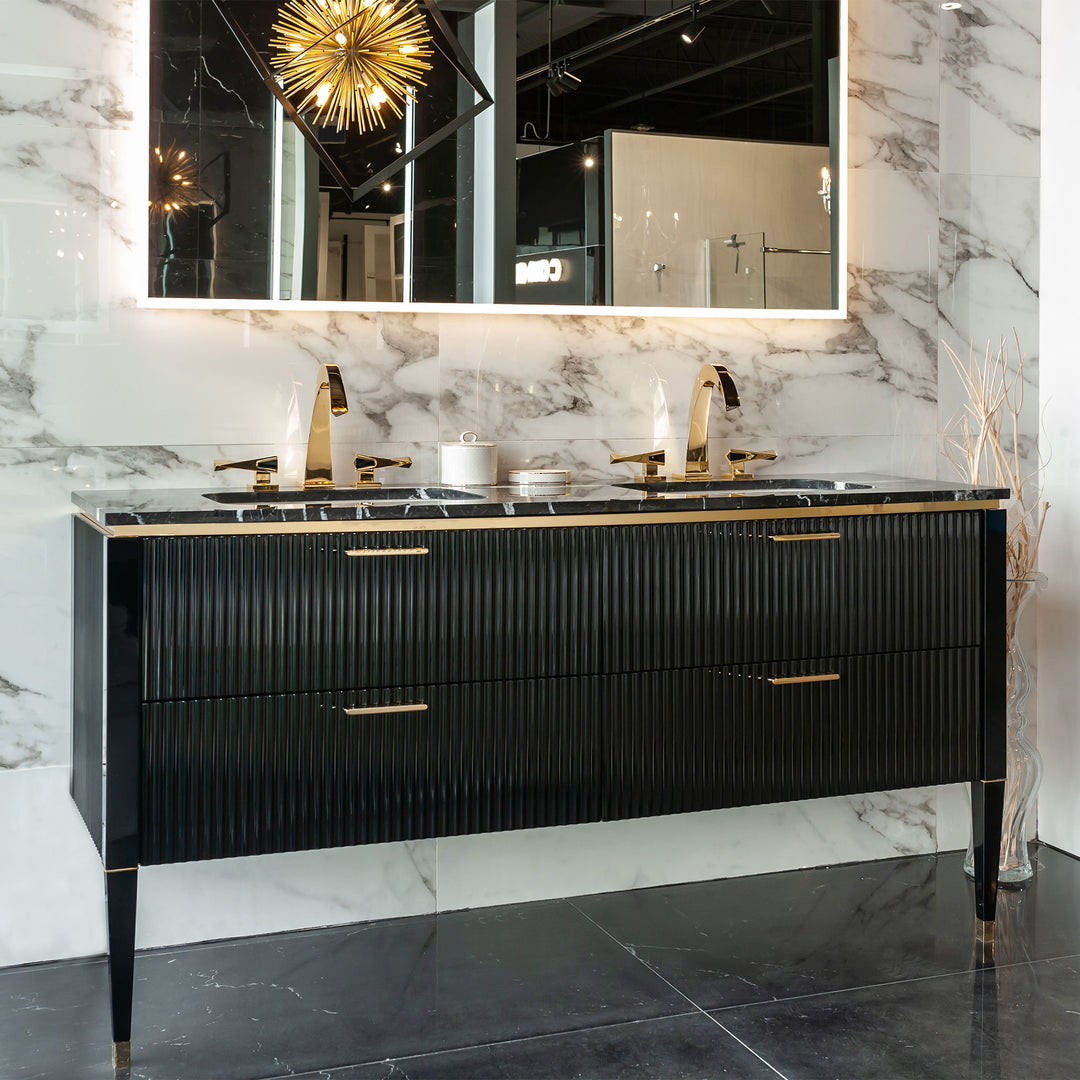 Bath Vanity LAMÈ Double Sink Black