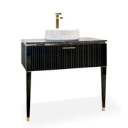 GB Group Bath Vanity LAMÈ Single Sink Black