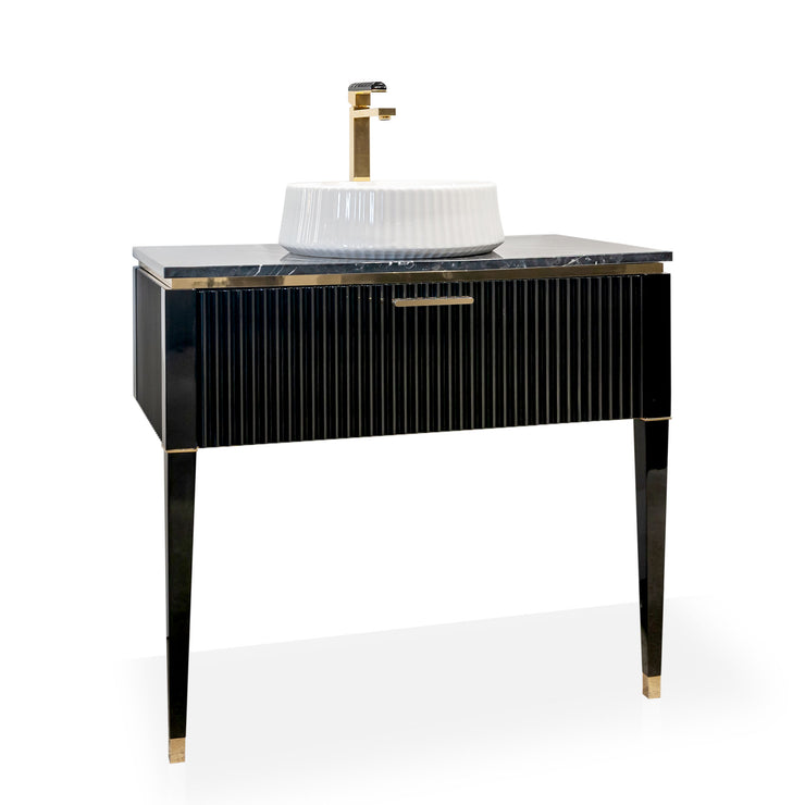GB Group Bath Vanity LAMÈ Single Sink Black