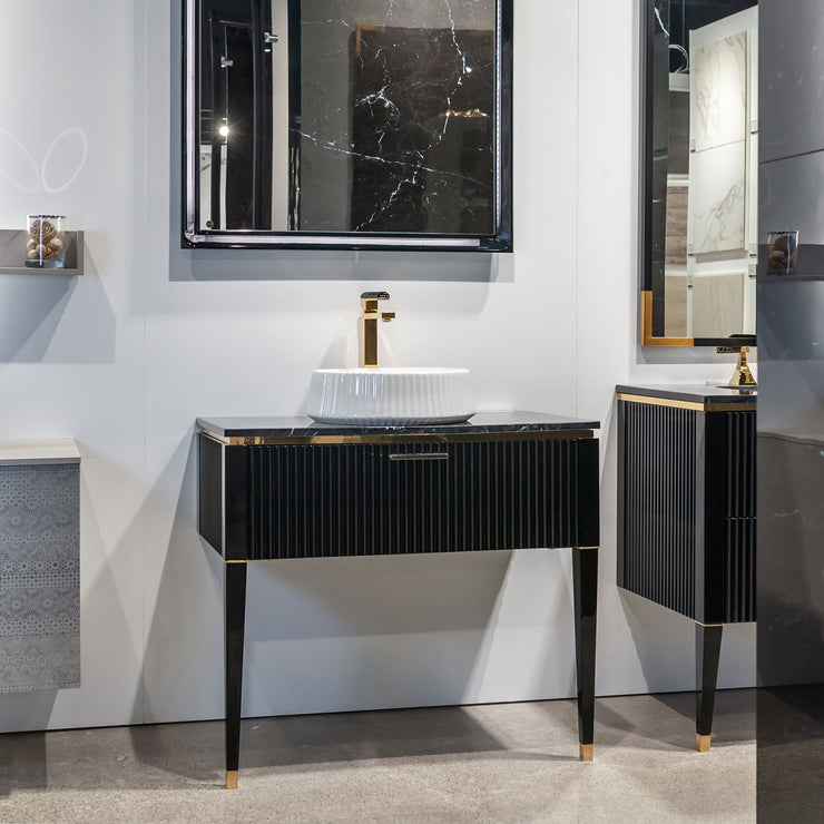 GB Group Bath Vanity LAMÈ Single Sink Black