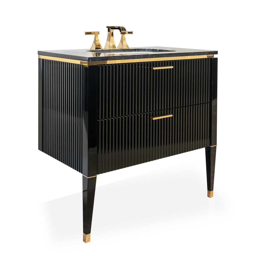Bath Vanity LAMÈ Single Sink Black