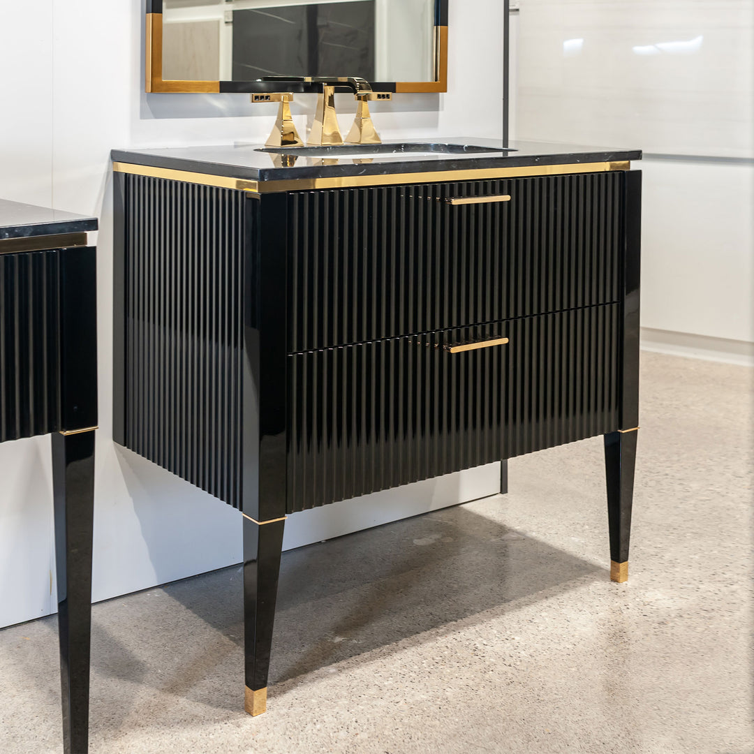 Bath Vanity LAMÈ Single Sink Black