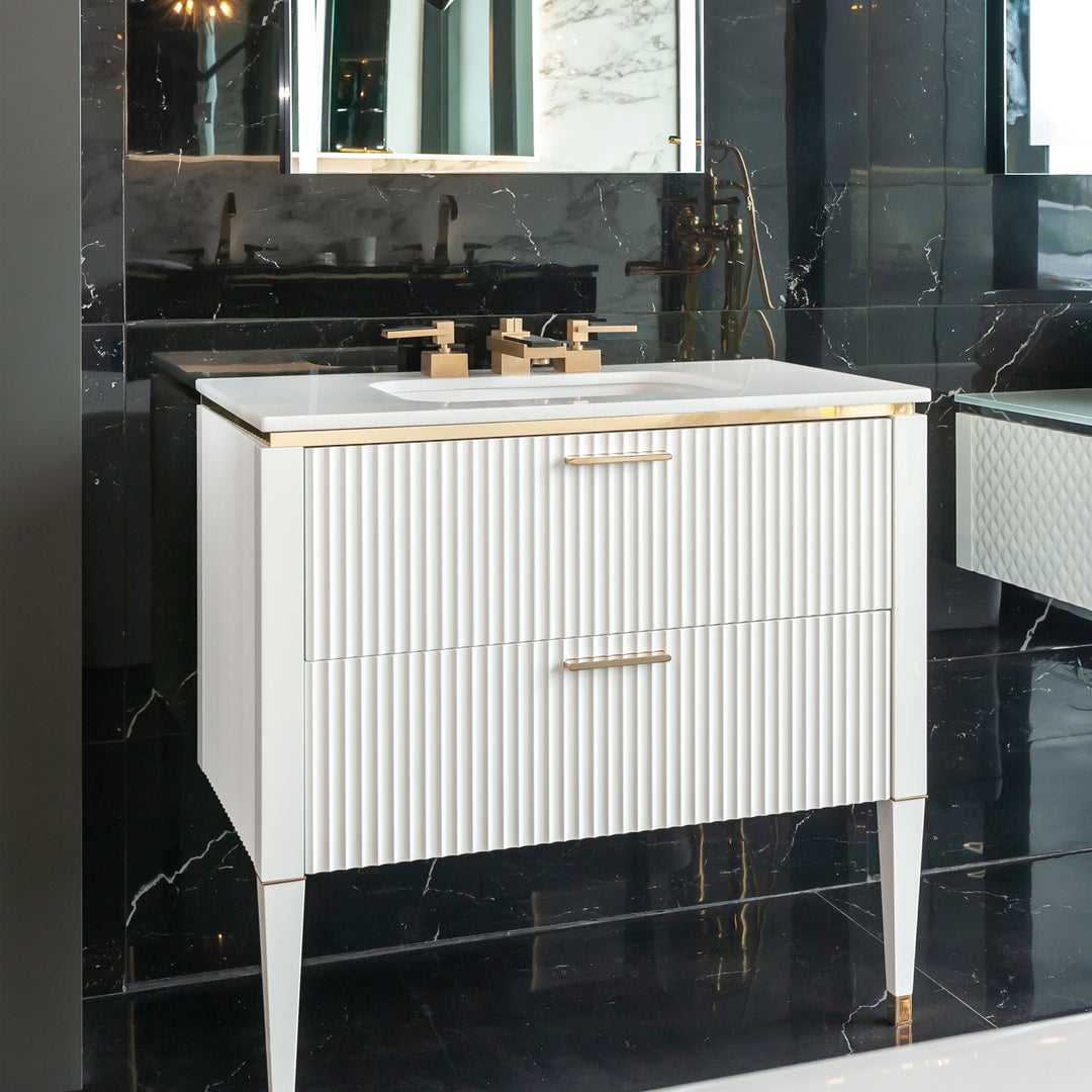 Bath Vanity LAMÈ Single Sink White