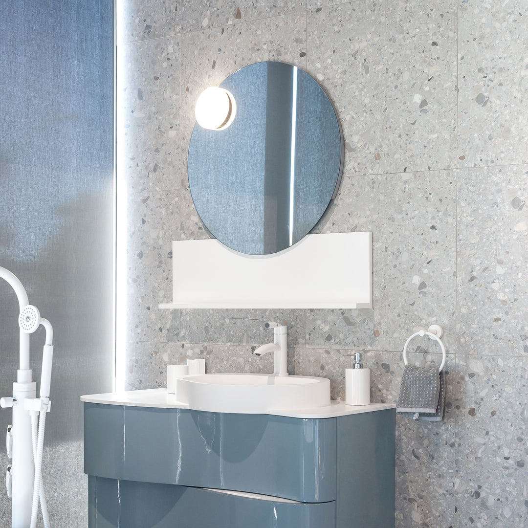 Bathroom Mirror Round with Shelf