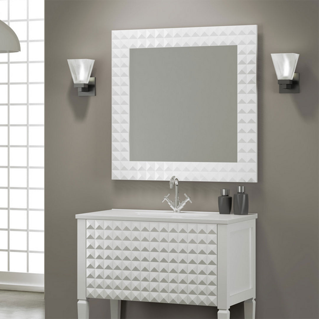 Bathroom Mirror Diamond - White Gloss