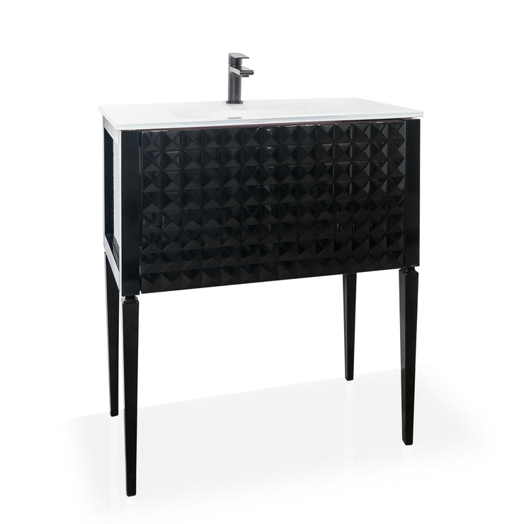 Macral Bath Vanity Diamond - Black Gloss