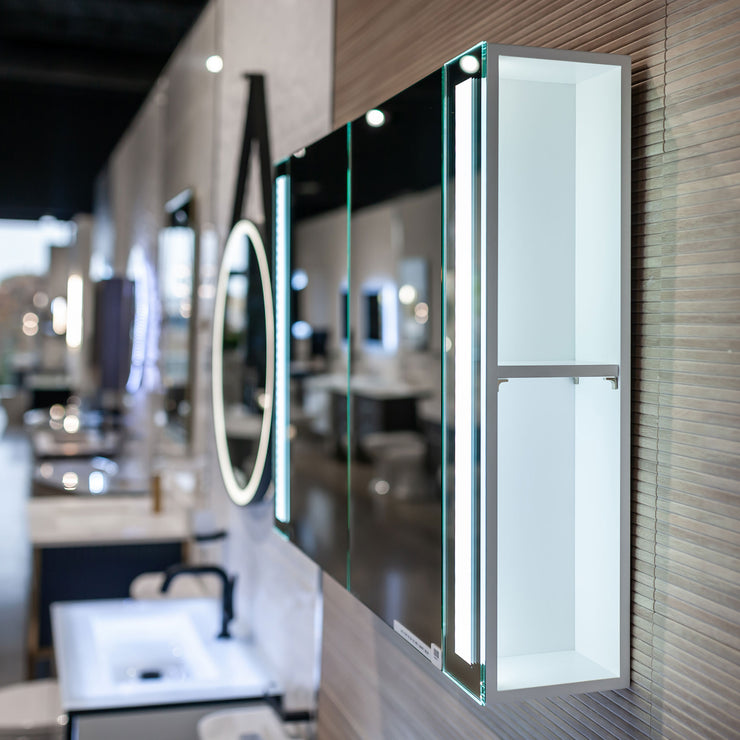 MCJ Bathroom York LED Mirror with Medicine Cabinet
