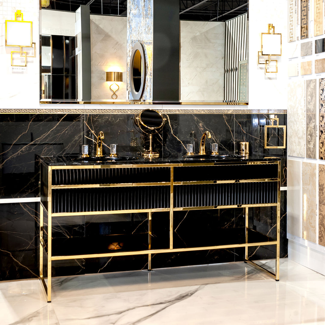 Bath Vanity Academy Gold and Black