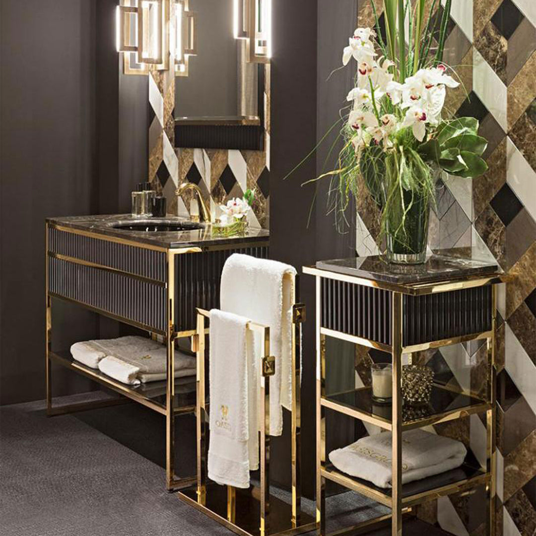 Bath Vanity Academy Gold and White