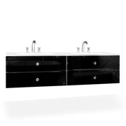 Q'in Bath Vanity Lux Double Sink Black
