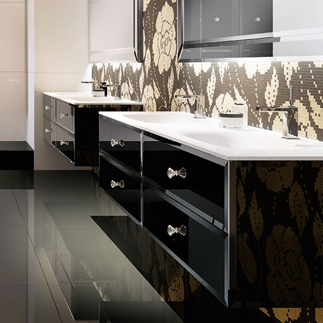 Bath Vanity Lux Double Sink Black