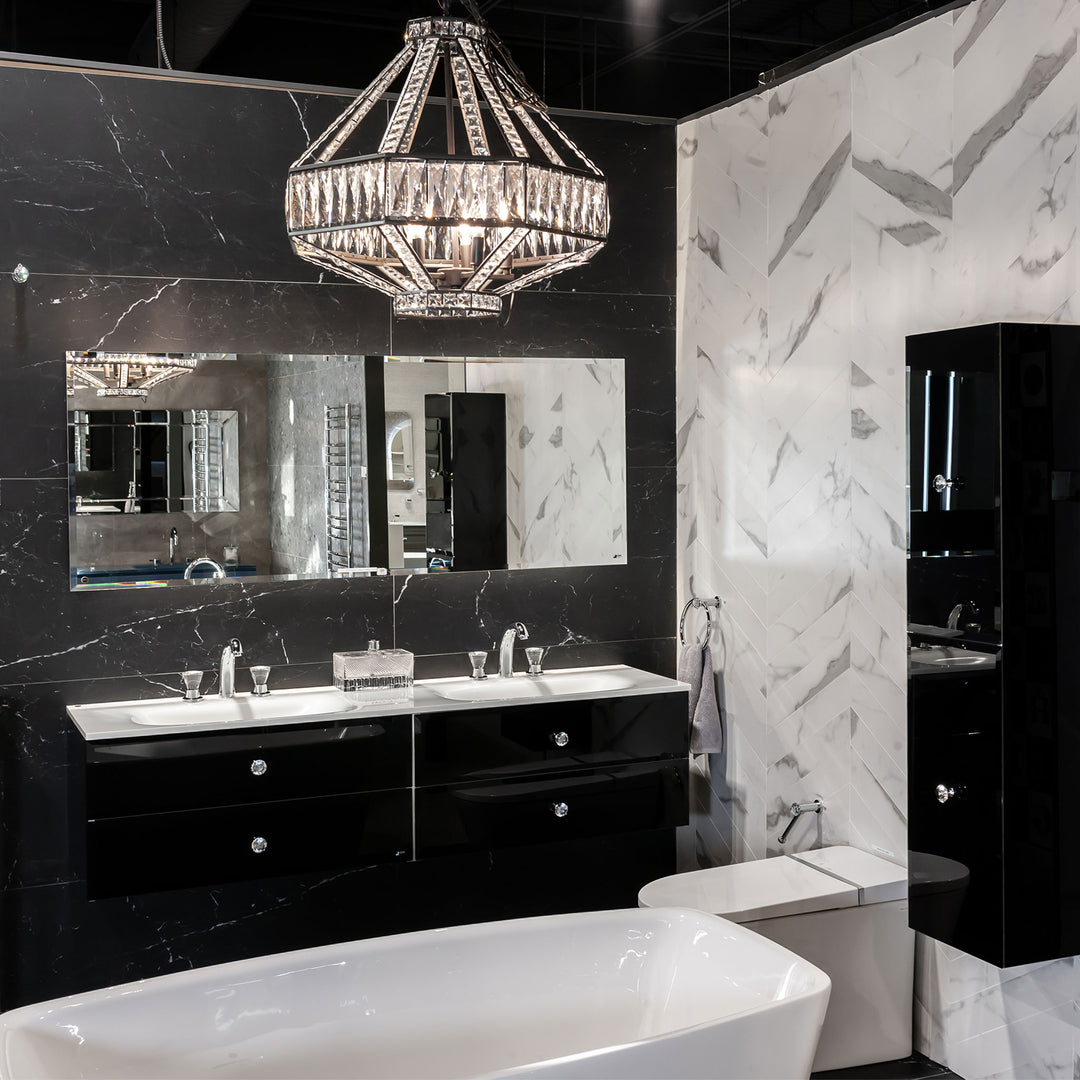 Bath Vanity Lux Double Sink Black